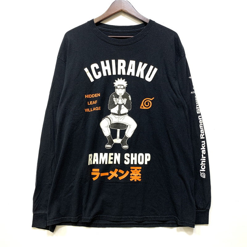 【中古品】【メンズ】 NARUTO ナルト 00’S RAMEN SHOP ICHIRAKU LS TEE ラーメン ショップ イチラク ロングスリーブ Tシャツ トップス 長袖 146-260828-cs-18-izu サイズ：L カラー：ブラック 万代Net店