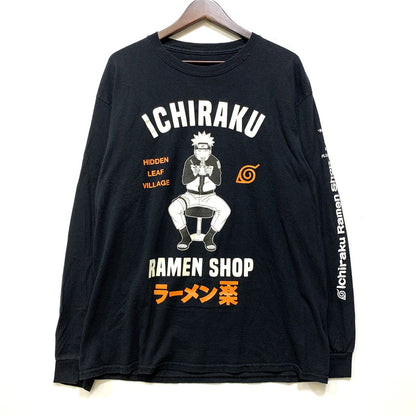 【中古品】【メンズ】 NARUTO ナルト 00’S RAMEN SHOP ICHIRAKU LS TEE ラーメン ショップ イチラク ロングスリーブ Tシャツ トップス 長袖 146-260828-cs-18-izu サイズ：L カラー：ブラック 万代Net店