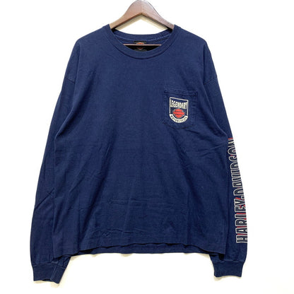 【中古品】【メンズ】 HARLEY DAVIDSON ハーレーダビッドソン c2020 LEGENDARY POCKET LS TEE レジェンダリー ポケット ロングスリーブ Tシャツ トップス 長袖 146-260828-cs-17-izu サイズ：不明 カラー：ネイビー 万代Net店