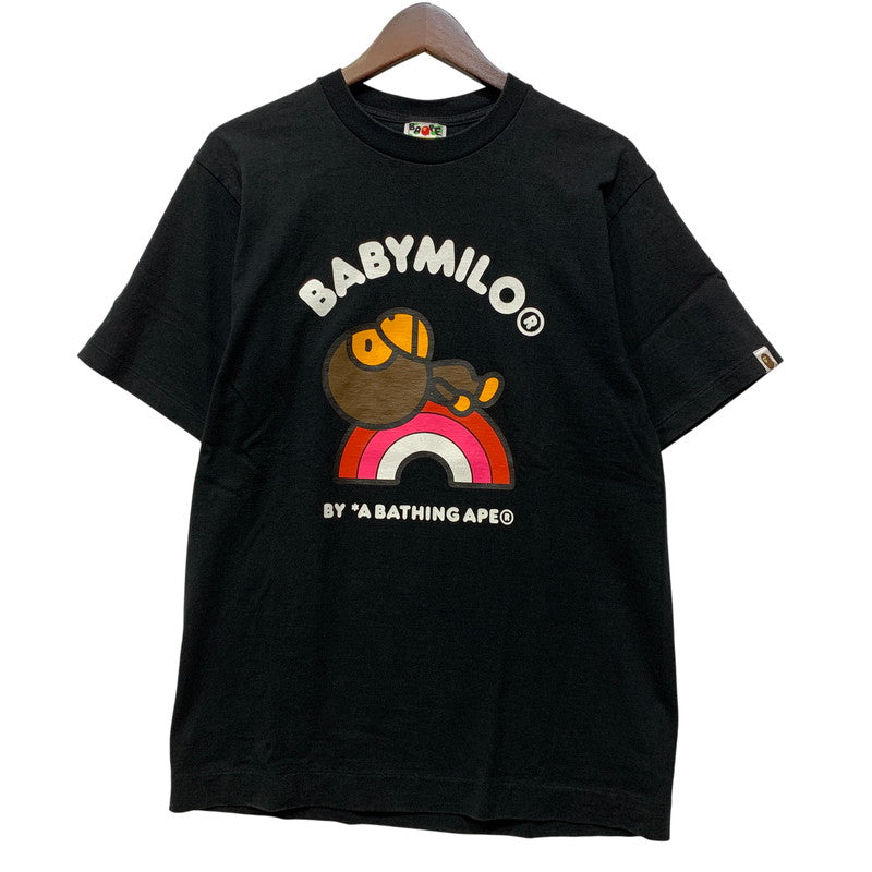 【中古品】【メンズ】 A BATHING APE アベイシングエイプ BABY MILO TEE ベイビー マイロ Tシャツ トップス 半袖 142-260828-cs-03-izu サイズ：M カラー：ブラック 万代Net店