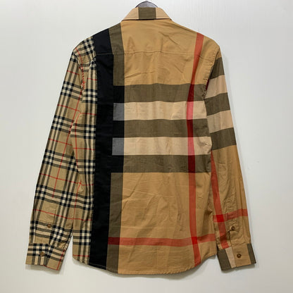 【中古品】【メンズ】 BURBERRY バーバリー LOGO RUBBER PRINT PATCHWORK NOVA CHECK L/S SHIRT THTHAGAR129SAM ロゴ ラバー プリント パッチワーク ノバチェック 長袖シャツ 141-260822-as-09-izu サイズ：M カラー：マルチカラー 万代Net店