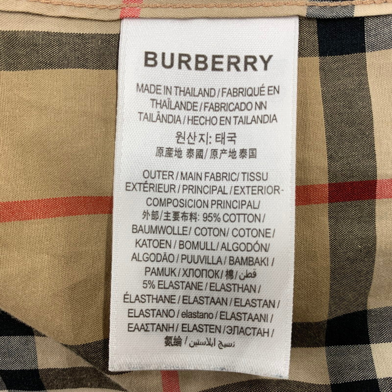 【中古品】【メンズ】 BURBERRY バーバリー LOGO RUBBER PRINT PATCHWORK NOVA CHECK L/S SHIRT THTHAGAR129SAM ロゴ ラバー プリント パッチワーク ノバチェック 長袖シャツ 141-260822-as-09-izu サイズ：M カラー：マルチカラー 万代Net店