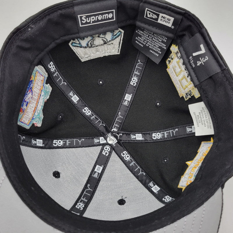 【中古品】【メンズ/レディース】 SUPREME シュプリーム× NEW ERA ニューエラ 23FW CHAMPIONSHIPS BOX LOGO CAP チャンピオンシップ ボックス ロゴ キャップ 帽子 185-260818-cs-13-izu サイズ：7 3/4(61.5cm) カラー：ブラック 万代Net店