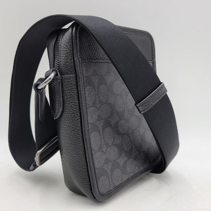 【中古品】【メンズ/レディース】 COACH コーチ CAT78 サリバン クロスボディ バッグ・シグネチャー キャンバス カバン 鞄 188-260818-cs-22-izu カラー：ブラック 万代Net店