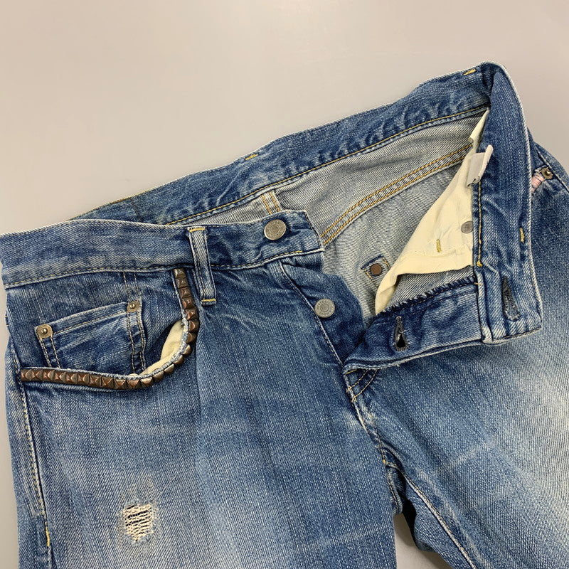 【中古品】【レディース】 HYSTERIC GLAMOUR ヒステリックグラマー STUDS DENIM PANTS スタッズ デニム パンツ ボトムス ズボン 168-260818-cs-09-izu サイズ：XS カラー：インディゴ 万代Net店