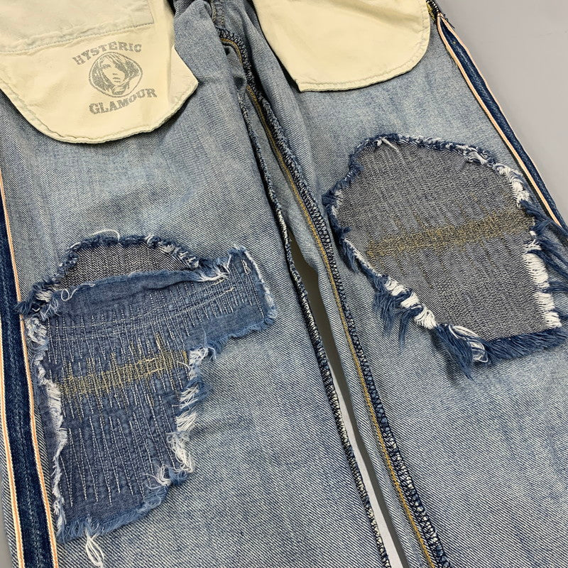 【中古品】【レディース】 HYSTERIC GLAMOUR ヒステリックグラマー STUDS DENIM PANTS スタッズ デニム パンツ ボトムス ズボン 168-260818-cs-09-izu サイズ：XS カラー：インディゴ 万代Net店