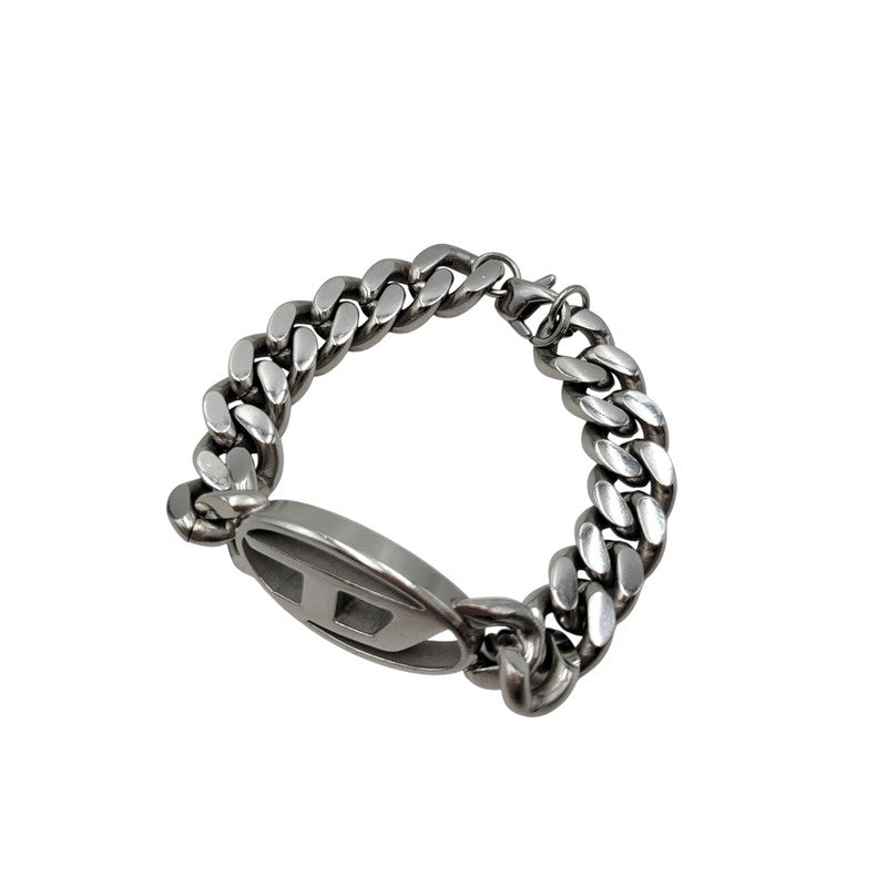 【中古品】【メンズ/レディース】 DIESEL ディーゼル STEEL D LOGO CHAIN BRACELET スチール Dロゴ チェーンブレスレット アクセサリー 192-260830-as-03-izu カラー：シルバー 万代Net店