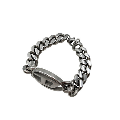 【中古品】【メンズ/レディース】 DIESEL ディーゼル STEEL D LOGO CHAIN BRACELET スチール Dロゴ チェーンブレスレット アクセサリー 192-260830-as-03-izu カラー：シルバー 万代Net店