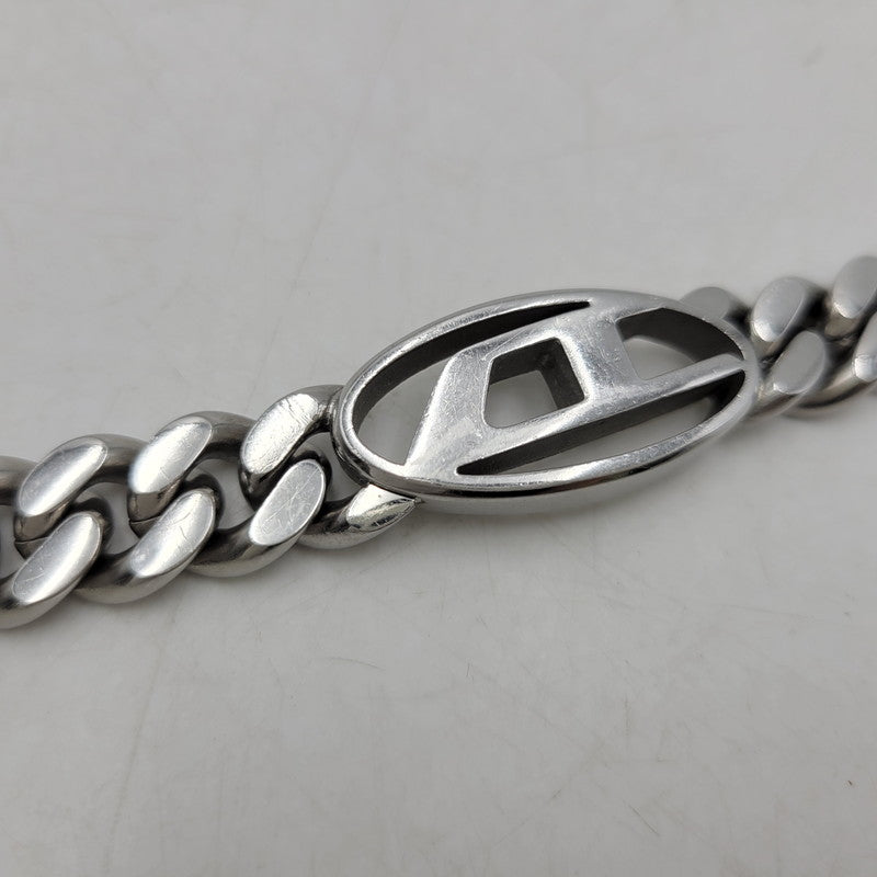 【中古品】【メンズ/レディース】 DIESEL ディーゼル STEEL D LOGO CHAIN BRACELET スチール Dロゴ チェーンブレスレット アクセサリー 192-260830-as-03-izu カラー：シルバー 万代Net店