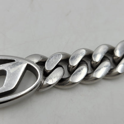 【中古品】【メンズ/レディース】 DIESEL ディーゼル STEEL D LOGO CHAIN BRACELET スチール Dロゴ チェーンブレスレット アクセサリー 192-260830-as-03-izu カラー：シルバー 万代Net店