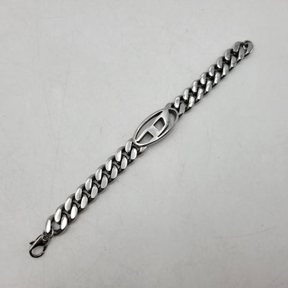 【中古品】【メンズ/レディース】 DIESEL ディーゼル STEEL D LOGO CHAIN BRACELET スチール Dロゴ チェーンブレスレット アクセサリー 192-260830-as-03-izu カラー：シルバー 万代Net店