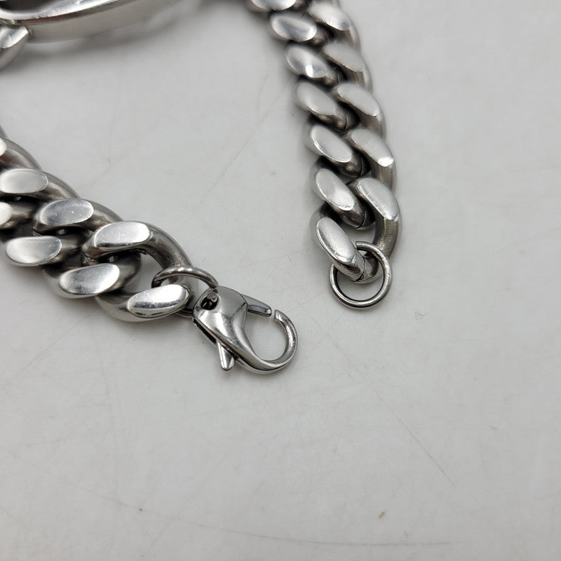【中古品】【メンズ/レディース】 DIESEL ディーゼル STEEL D LOGO CHAIN BRACELET スチール Dロゴ チェーンブレスレット アクセサリー 192-260830-as-03-izu カラー：シルバー 万代Net店