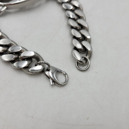 【中古品】【メンズ/レディース】 DIESEL ディーゼル STEEL D LOGO CHAIN BRACELET スチール Dロゴ チェーンブレスレット アクセサリー 192-260830-as-03-izu カラー：シルバー 万代Net店