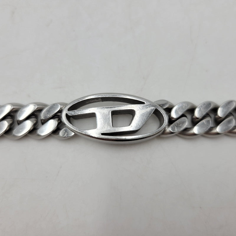 【中古品】【メンズ/レディース】 DIESEL ディーゼル STEEL D LOGO CHAIN BRACELET スチール Dロゴ チェーンブレスレット アクセサリー 192-260830-as-03-izu カラー：シルバー 万代Net店