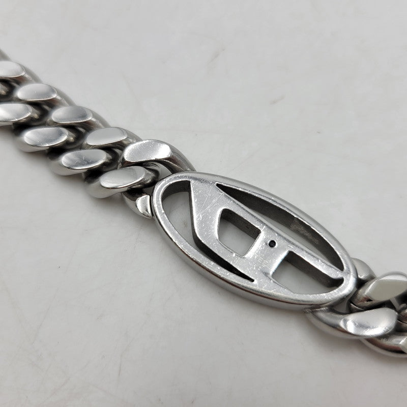 【中古品】【メンズ/レディース】 DIESEL ディーゼル STEEL D LOGO CHAIN BRACELET スチール Dロゴ チェーンブレスレット アクセサリー 192-260830-as-03-izu カラー：シルバー 万代Net店