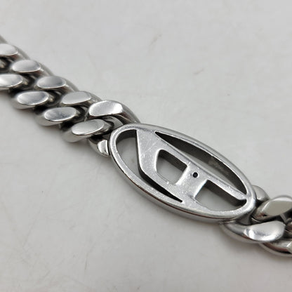 【中古品】【メンズ/レディース】 DIESEL ディーゼル STEEL D LOGO CHAIN BRACELET スチール Dロゴ チェーンブレスレット アクセサリー 192-260830-as-03-izu カラー：シルバー 万代Net店