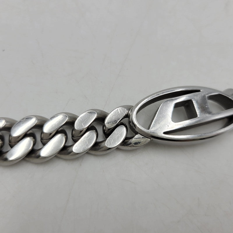 【中古品】【メンズ/レディース】 DIESEL ディーゼル STEEL D LOGO CHAIN BRACELET スチール Dロゴ チェーンブレスレット アクセサリー 192-260830-as-03-izu カラー：シルバー 万代Net店