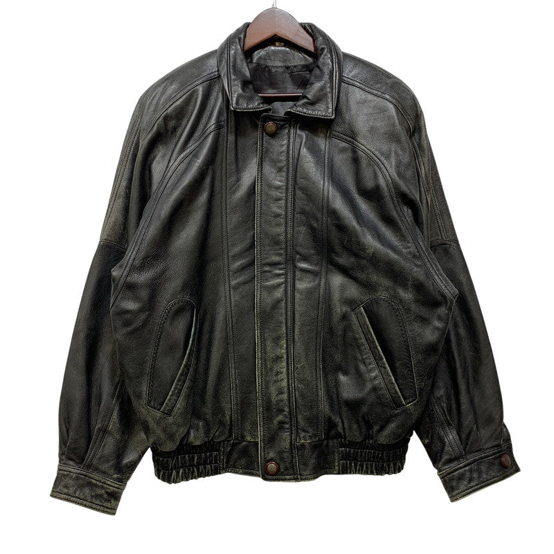 【現状渡し品】【メンズ】 USED 韓国製 YKK ZIP SHEEPLEATHER RIDERS JACKET シープレザー ライダース ジャケット アウター 146-260828-cs-10-izu サイズ：M カラー：ブラック 万代Net店