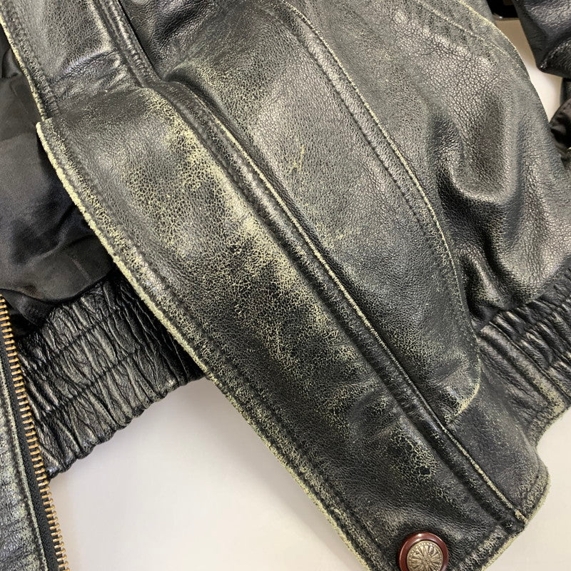 【現状渡し品】【メンズ】 USED 韓国製 YKK ZIP SHEEPLEATHER RIDERS JACKET シープレザー ライダース ジャケット アウター 146-260828-cs-10-izu サイズ：M カラー：ブラック 万代Net店