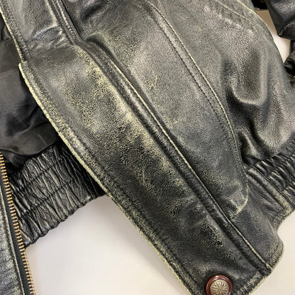 【現状渡し品】【メンズ】 USED 韓国製 YKK ZIP SHEEPLEATHER RIDERS JACKET シープレザー ライダース ジャケット アウター 146-260828-cs-10-izu サイズ：M カラー：ブラック 万代Net店