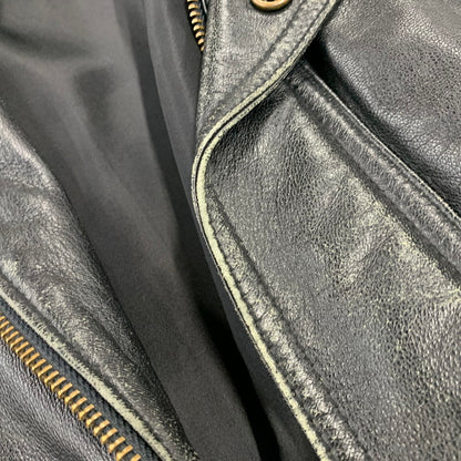 【現状渡し品】【メンズ】 USED 韓国製 YKK ZIP SHEEPLEATHER RIDERS JACKET シープレザー ライダース ジャケット アウター 146-260828-cs-10-izu サイズ：M カラー：ブラック 万代Net店