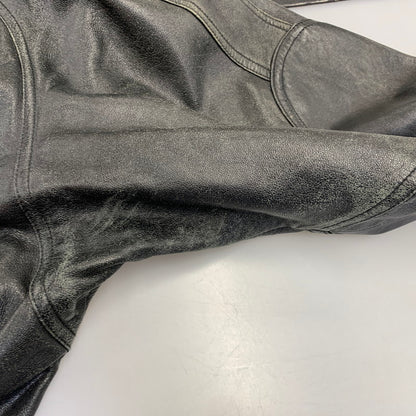 【現状渡し品】【メンズ】 USED 韓国製 YKK ZIP SHEEPLEATHER RIDERS JACKET シープレザー ライダース ジャケット アウター 146-260828-cs-10-izu サイズ：M カラー：ブラック 万代Net店