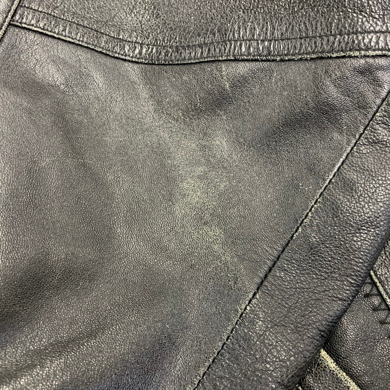 【現状渡し品】【メンズ】 USED 韓国製 YKK ZIP SHEEPLEATHER RIDERS JACKET シープレザー ライダース ジャケット アウター 146-260828-cs-10-izu サイズ：M カラー：ブラック 万代Net店