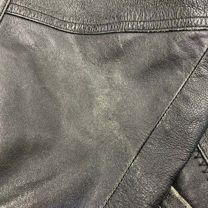 【現状渡し品】【メンズ】 USED 韓国製 YKK ZIP SHEEPLEATHER RIDERS JACKET シープレザー ライダース ジャケット アウター 146-260828-cs-10-izu サイズ：M カラー：ブラック 万代Net店