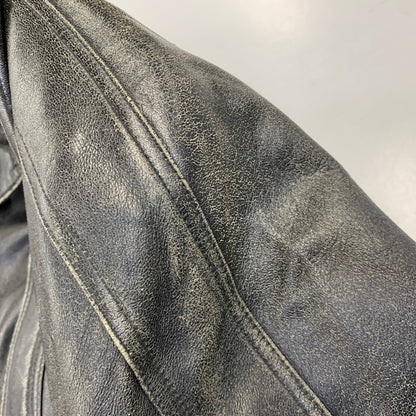 【現状渡し品】【メンズ】 USED 韓国製 YKK ZIP SHEEPLEATHER RIDERS JACKET シープレザー ライダース ジャケット アウター 146-260828-cs-10-izu サイズ：M カラー：ブラック 万代Net店