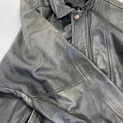 【現状渡し品】【メンズ】 USED 韓国製 YKK ZIP SHEEPLEATHER RIDERS JACKET シープレザー ライダース ジャケット アウター 146-260828-cs-10-izu サイズ：M カラー：ブラック 万代Net店