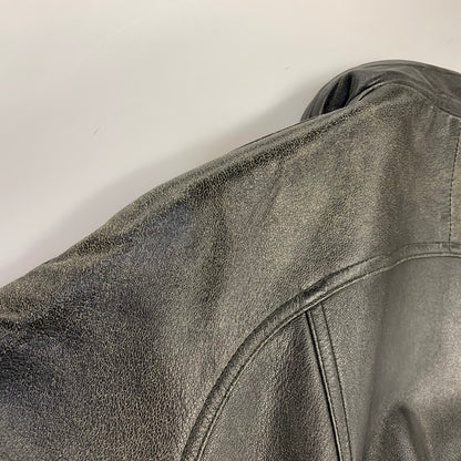 【現状渡し品】【メンズ】 USED 韓国製 YKK ZIP SHEEPLEATHER RIDERS JACKET シープレザー ライダース ジャケット アウター 146-260828-cs-10-izu サイズ：M カラー：ブラック 万代Net店