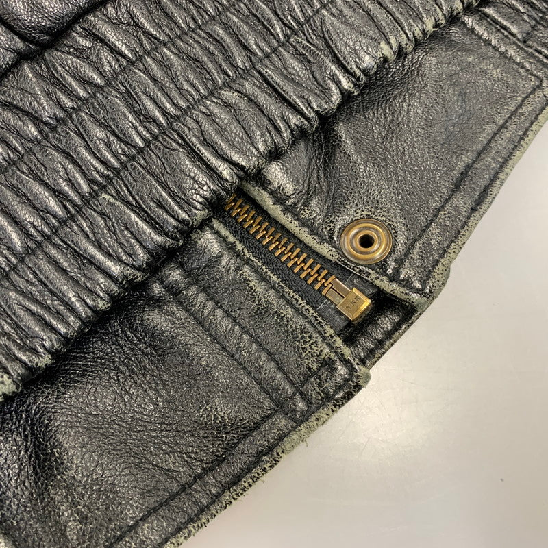 【現状渡し品】【メンズ】 USED 韓国製 YKK ZIP SHEEPLEATHER RIDERS JACKET シープレザー ライダース ジャケット アウター 146-260828-cs-10-izu サイズ：M カラー：ブラック 万代Net店