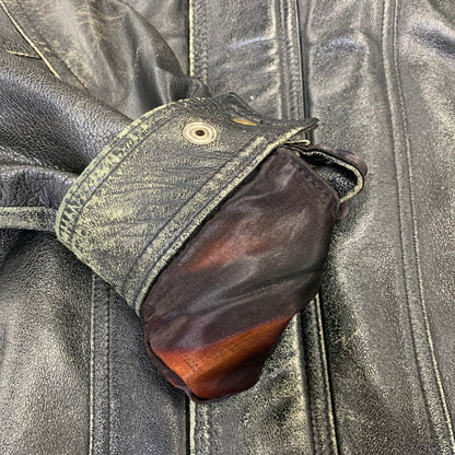 【現状渡し品】【メンズ】 USED 韓国製 YKK ZIP SHEEPLEATHER RIDERS JACKET シープレザー ライダース ジャケット アウター 146-260828-cs-10-izu サイズ：M カラー：ブラック 万代Net店