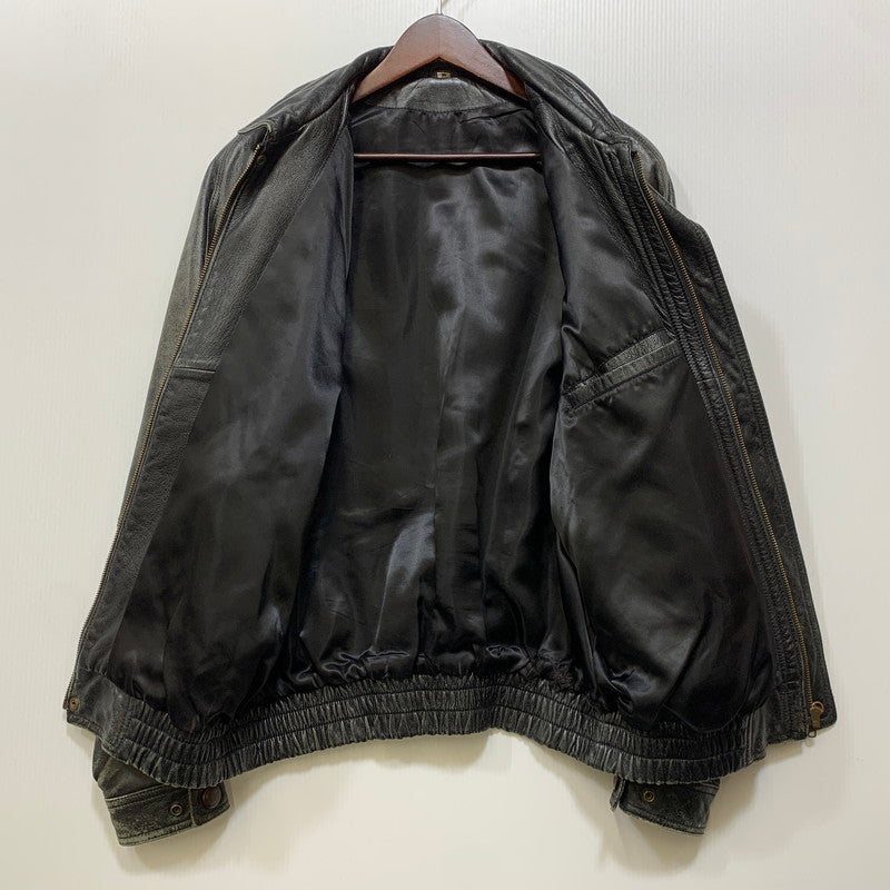 【現状渡し品】【メンズ】 USED 韓国製 YKK ZIP SHEEPLEATHER RIDERS JACKET シープレザー ライダース ジャケット アウター 146-260828-cs-10-izu サイズ：M カラー：ブラック 万代Net店