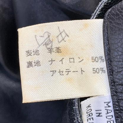【現状渡し品】【メンズ】 USED 韓国製 YKK ZIP SHEEPLEATHER RIDERS JACKET シープレザー ライダース ジャケット アウター 146-260828-cs-10-izu サイズ：M カラー：ブラック 万代Net店