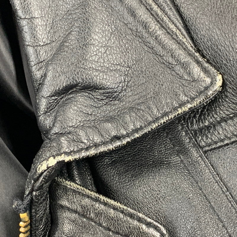 【現状渡し品】【メンズ】 USED 韓国製 YKK ZIP SHEEPLEATHER RIDERS JACKET シープレザー ライダース ジャケット アウター 146-260828-cs-10-izu サイズ：M カラー：ブラック 万代Net店
