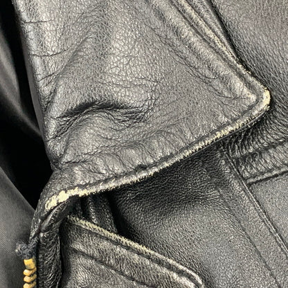 【現状渡し品】【メンズ】 USED 韓国製 YKK ZIP SHEEPLEATHER RIDERS JACKET シープレザー ライダース ジャケット アウター 146-260828-cs-10-izu サイズ：M カラー：ブラック 万代Net店