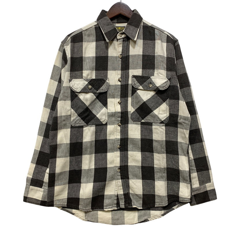 【中古品】【メンズ】 OSHKOSH オシュコシュ B'GOSH ビゴッシュ　BUFFALO CHECK HEAVY FLANNEL SHIRT バッファロー チェック ヘビー フランネル シャツ トップス 長袖 146-260828-cs-06-izu サイズ：不明 カラー：グレー×ホワイト 万代Net店