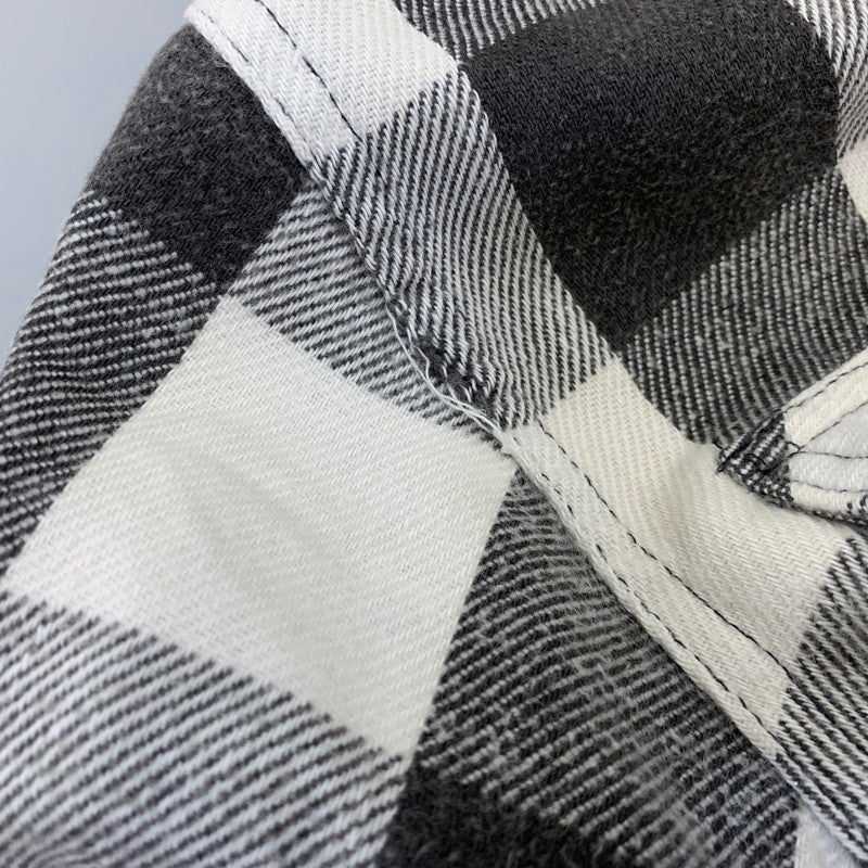 【中古品】【メンズ】 OSHKOSH オシュコシュ B'GOSH ビゴッシュ　BUFFALO CHECK HEAVY FLANNEL SHIRT バッファロー チェック ヘビー フランネル シャツ トップス 長袖 146-260828-cs-06-izu サイズ：不明 カラー：グレー×ホワイト 万代Net店