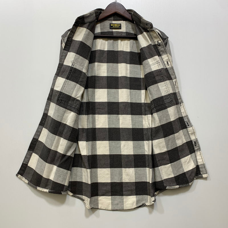 【中古品】【メンズ】 OSHKOSH オシュコシュ B'GOSH ビゴッシュ　BUFFALO CHECK HEAVY FLANNEL SHIRT バッファロー チェック ヘビー フランネル シャツ トップス 長袖 146-260828-cs-06-izu サイズ：不明 カラー：グレー×ホワイト 万代Net店