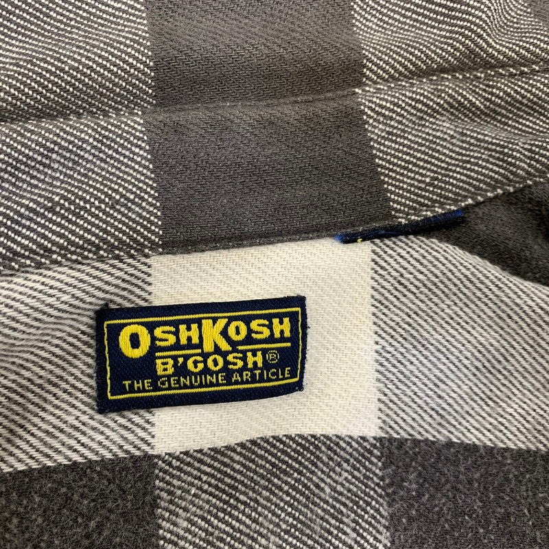 【中古品】【メンズ】 OSHKOSH オシュコシュ B'GOSH ビゴッシュ　BUFFALO CHECK HEAVY FLANNEL SHIRT バッファロー チェック ヘビー フランネル シャツ トップス 長袖 146-260828-cs-06-izu サイズ：不明 カラー：グレー×ホワイト 万代Net店