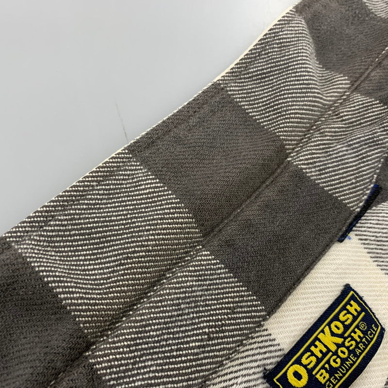 【中古品】【メンズ】 OSHKOSH オシュコシュ B'GOSH ビゴッシュ　BUFFALO CHECK HEAVY FLANNEL SHIRT バッファロー チェック ヘビー フランネル シャツ トップス 長袖 146-260828-cs-06-izu サイズ：不明 カラー：グレー×ホワイト 万代Net店