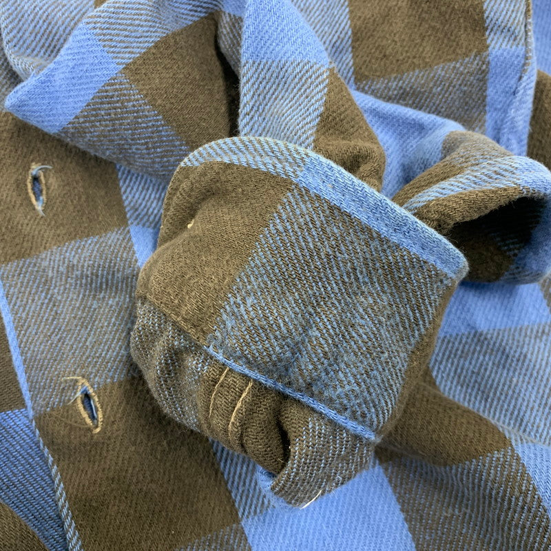 【中古品】【メンズ】 OSHKOSH オシュコシュ B'GOSH ビゴッシュ USA製 BUFFALO CHECK HEAVY FLANNEL SHIRT バッファロー チェック ヘビー フランネル シャツ トップス 長袖 146-260828-cs-07-izu サイズ：不明 カラー：ブラック×ブルー 万代Net店