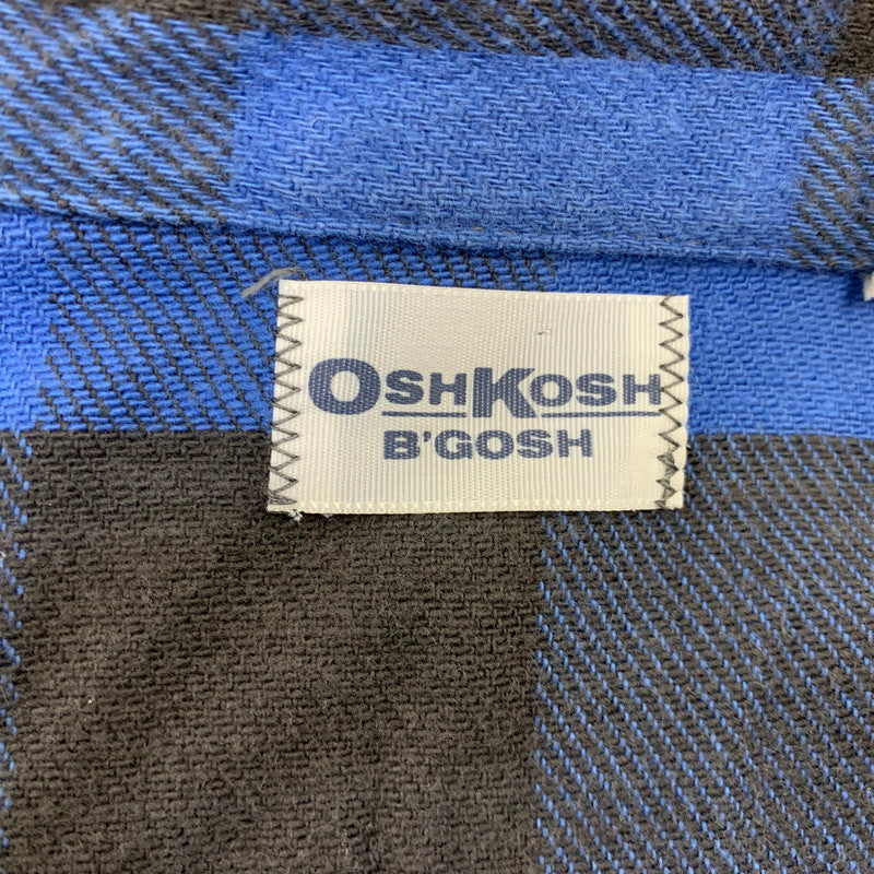 【中古品】【メンズ】 OSHKOSH オシュコシュ B'GOSH ビゴッシュ USA製 BUFFALO CHECK HEAVY FLANNEL SHIRT バッファロー チェック ヘビー フランネル シャツ トップス 長袖 146-260828-cs-07-izu サイズ：不明 カラー：ブラック×ブルー 万代Net店