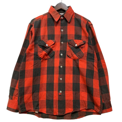 【中古品】【メンズ】 OSHKOSH B'GOSH オシュコシュ ビゴッシュ USA製 BUFFALO CHECK HEAVY FLANNEL SHIRT バッファロー チェック ヘビー フランネル シャツ トップス 146-260831-kh-08-izu カラー：レッド×ブラック 万代Net店