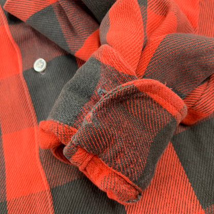 【中古品】【メンズ】 OSHKOSH B'GOSH オシュコシュ ビゴッシュ USA製 BUFFALO CHECK HEAVY FLANNEL SHIRT バッファロー チェック ヘビー フランネル シャツ トップス 146-260831-kh-08-izu カラー：レッド×ブラック 万代Net店