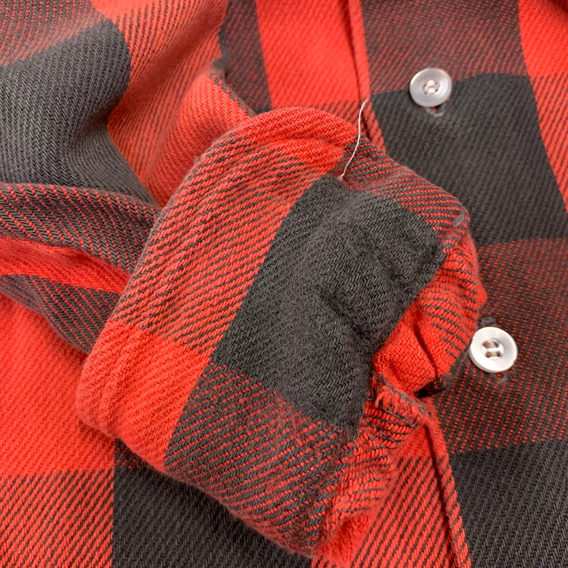【中古品】【メンズ】 OSHKOSH B'GOSH オシュコシュ ビゴッシュ USA製 BUFFALO CHECK HEAVY FLANNEL SHIRT バッファロー チェック ヘビー フランネル シャツ トップス 146-260831-kh-08-izu カラー：レッド×ブラック 万代Net店