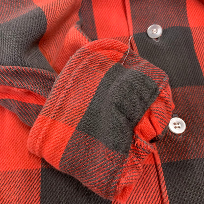 【中古品】【メンズ】 OSHKOSH B'GOSH オシュコシュ ビゴッシュ USA製 BUFFALO CHECK HEAVY FLANNEL SHIRT バッファロー チェック ヘビー フランネル シャツ トップス 146-260831-kh-08-izu カラー：レッド×ブラック 万代Net店