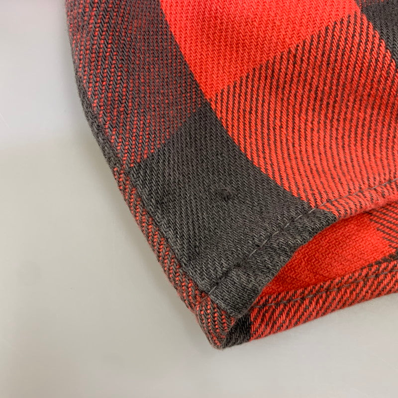 【中古品】【メンズ】 OSHKOSH B'GOSH オシュコシュ ビゴッシュ USA製 BUFFALO CHECK HEAVY FLANNEL SHIRT バッファロー チェック ヘビー フランネル シャツ トップス 146-260831-kh-08-izu カラー：レッド×ブラック 万代Net店