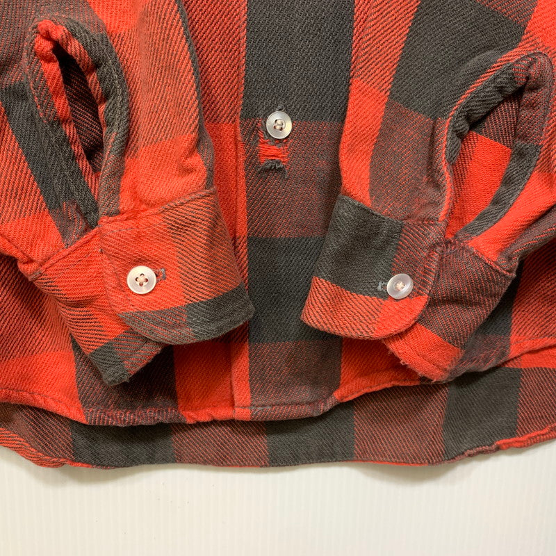 【中古品】【メンズ】 OSHKOSH B'GOSH オシュコシュ ビゴッシュ USA製 BUFFALO CHECK HEAVY FLANNEL SHIRT バッファロー チェック ヘビー フランネル シャツ トップス 146-260831-kh-08-izu カラー：レッド×ブラック 万代Net店